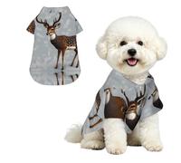 Chemise hawaïenne Grey Plum Deer Pet - Haut boutonné en Peau de pêche Douce, Style Plage décontracté, Taille M