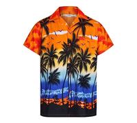 Chemise Hawaienne Homme à Manches Courtes - Chemises Hommes d'été - Chemise Aloha décontractée pour Hommes - Chemises de fête de Plage Chemises d'enterrement de Vie de garçon - Chemise Homme été