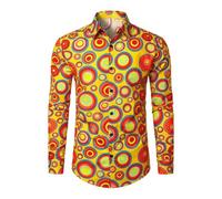 Chemise Hawaienne Homme,Chemise Hawa Iian pour Homme Chemise d'affaires Florale Chemise décontractée à Manches Longues et Boutons