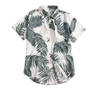 Chemise Hawaienne Homme Col Revers- T-Shirts à Manches Courtes Imprimé DéContractéE Top D'éTé avec Bouton Haut Classiques Blouse pour Enterrement De Vie De GarçOn Ou FêTe La Plage Tunique