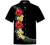 Chemise Hawaïenne Homme | Coton | S - 8XL | Aloha | Fleur | Hibiskus | Retro | Classique | Hibiscus | Manches Courtes | Hommes | Hawaii | Casual | à Fleurs