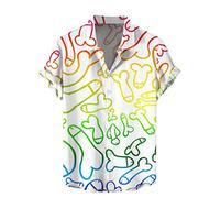 Chemise Hawaienne Homme Humour Chemise Homme Manches Courtes Funky Chemises Moche à 3D Imprimé Hawaiian Shirts Ete Casual pour Plage Tee Shirts Humoristique Déguisement Bite