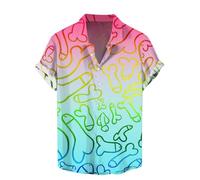 Chemise Hawaienne Homme Humour Chemise Homme Manches Courtes Funky Chemises Moche à 3D Imprimé Hawaiian Shirts Ete Casual pour Plage Tee Shirts Humoristique Déguisement Bite