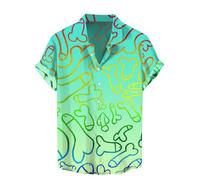 Chemise Hawaienne Homme Humour Chemise Homme Manches Courtes Funky Chemises Moche à 3D Imprimé Hawaiian Shirts Ete Casual pour Plage Tee Shirts Humoristique