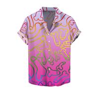 Chemise Hawaienne Homme Humour Chemise Homme Manches Courtes Funky Chemises Moche à 3D Imprimé Hawaiian Shirts Ete Casual pour Plage Tee Shirts
