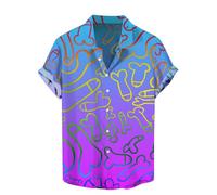 Chemise Hawaienne Homme Humour, Chemise Homme Manches Courtes Funky Chemises Moche Pas Cher à 3D Imprimé Hawaiian Shirts Ete Casual pour Plage, Tee Shirts Humoristique Déguisement Bite