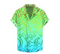 Chemise Hawaienne Homme Humour, Chemise Homme Manches Courtes Funky Chemises Moche Pas Cher à 3D Imprimé Hawaiian Shirts Ete Casual pour Plage, Tee Shirts Humoristique