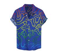 Chemise Hawaienne Homme Humour, Chemise Homme Manches Courtes Funky Chemises Moche Pas Cher à 3D Imprimé Hawaiian Shirts Ete Casual pour Plage, Tee Shirts Humoristique Déguisement Bite