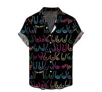 Chemise Hawaienne Homme Humour, Tenue Festival Chemise Homme Manches Courtes Funky Chemises Moche Pas Cher à 3D Imprimé Hawaiian Shirts Ete Casual pour Plage, Tee Shirts Humoristique Déguisement