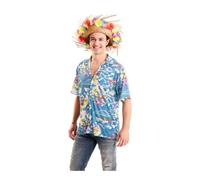 Chemise hawaïenne - Impression - Multicolore - Bleu - Adulte - Manches courtes M