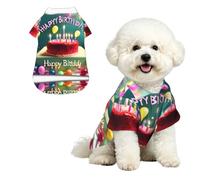 Chemise hawaïenne « Joyeux Anniversaire, bel Animal de Compagnie » - Chemise boutonnée Douce Effet Peau de pêche, Style Plage décontracté, Taille M
