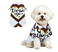 Chemise hawaïenne Love Confessions pour Animaux de Compagnie - Chemise boutonnée Douce Effet Peau de pêche, Style Plage décontracté, Taille M