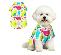 Chemise hawaïenne Memphis S sans couture pour petits chiens - Tenue d'été mignonne pour la plage pour chiot - Vêtement doux et respirant avec boutons