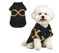 Chemise hawaïenne plate pour petit chien avec signe de l'infini M - Tenue d'été mignonne pour la plage - Vêtement doux et respirant avec boutons