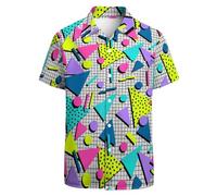 Chemise hawaïenne pour homme, coupe régulière, manches courtes, chemise boutonnée sur le thème de Noël, vêtements de vacances, chemises de plage, Motif tendance des années 80, XX-Large