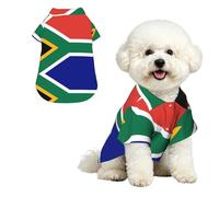 Chemise hawaïenne pour petits chiens avec drapeau de l'Afrique du Sud - Tenue d'été pour chiot - Doux et respirant - Avec boutons