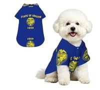 Chemise hawaïenne pour petits chiens avec drapeau de l'État de l'Oregon - Vêtement de plage pour chiot - Doux et respirant - Avec boutons