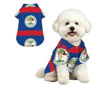 Chemise hawaïenne pour petits chiens avec drapeau du Belize - Tenue d'été pour chiot - Doux et respirant - Avec boutons