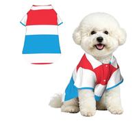 Chemise hawaïenne pour petits chiens avec drapeau du Luxembourg - Tenue d'été mignonne pour la plage - Vêtement doux et respirant avec boutons