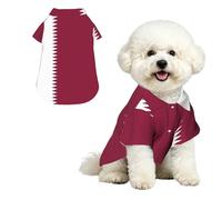 Chemise hawaïenne pour petits chiens avec drapeau du Qatar - Tenue d'été pour chiot - Doux et respirant - Avec boutons