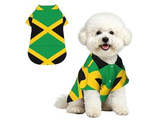 Chemise hawaïenne pour petits chiens avec motif drapeau de la Jamaïque - Vêtement de plage pour chiot - Doux et respirant - Avec boutons