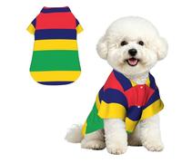 Chemise hawaïenne pour petits chiens avec motif drapeau de l'île Maurice - Vêtement de plage pour chiot - Doux et respirant - Avec boutons