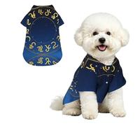 Chemise hawaïenne pour petits chiens avec symbole du zodiaque doré S - Tenue d'été mignonne pour la plage - Vêtement doux et respirant avec boutons