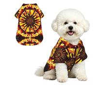 Chemise hawaïenne Turning The Flame Pet - Haut boutonné en Peau de pêche Douce, Style Plage décontracté, Taille M