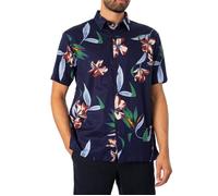 Superdry Chemise Hawaiana manches courtes bleu marine/vert - L