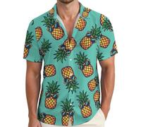 Chemise HawaienneChemise homme décontractée à la mode pour sorties coupe ajustée avec détails boutonnés extensible quatre sens confortable saisons printemps automne hiver lavage facile (Green, XXXXL)