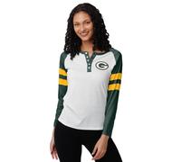 Chemise Henley manches longues pour femme FOCO avec logo de l' quipe NFL, mode f minine, grand logo, petit format, tats-Unis