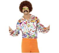 Chemise hippie adulte blanche motif psychédélique - No Name L
