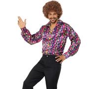 Chemise Hippie Avec Fleurs Pour Homme (Taille L) Multicolore