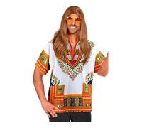 Chemise Hippie Dashiki - WIDMANN - Noir - Taille L/XL - Costume Carnaval