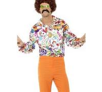 Smiffy's Chemise cool Années 60 – Multicolore – Homme – Halloween Carnaval