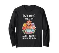 Chemise hippie Old Lady Funny Peace Glasses Flower Power Manche Longue