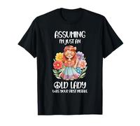 Chemise hippie Old Lady Funny Peace Glasses Flower Power T-Shirt