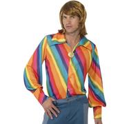 Chemise Hippy Années 70 Disco Arc-En-Ciel Par Smiffys
