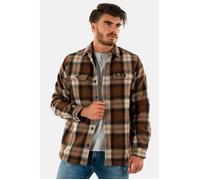 Chemise homme ajustée Superdry Wool Miller 9YZ Roderick Check marron à manches longues S