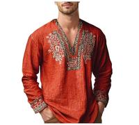 Chemise Homme, Chemise DéContractéE à Imprimé Unique pour L’Automne Style Ethnique EuropéEn pour Un Usage Quotidien Et Confortable