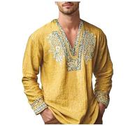 Chemise Homme, Chemise DéContractéE à Imprimé Unique pour L’Automne Style Ethnique EuropéEn pour Un Usage Quotidien Et Confortable