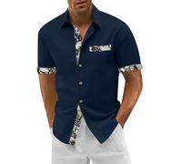 Chemise Homme, Chemisette Homme Chemises Chemise Hawaienne Veste en Jean Chemise sans Repassage Chemise Manche Courte Chemise Hawaii Homme Chemise Lin Homme Manches Longues (A25,4XL)