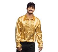 Boland – Chemise disco à volants – Or – pour hommes – Déguisement années 70
