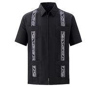 Chemise Homme Ete - Chemise Homme Zippée Personnalisable avec Manches Courtes et Design Multifonctionnel à Quatre Poches Pratiques