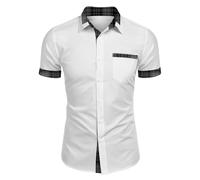 Chemise Homme Ete Polos Homme Chemise Hawaienne Homme Chemisette Homme Polo Homme Manche Courte Chemise Homme Blanche Chemise Manches Courtes Homme Chemise Leopard Homme Hawaiian (A32,M)