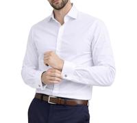 Chemise Homme Formelle London Plain - Coupe Regular Fit - Poignets Doubles pour Boutons de Manchette - Col Classique - Mélange Coton.