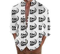 Chemise Homme Fun Halloween Deguisement, Boutonnée Col Revers Imprimé 3D De Tête De Citrouille Grandes Tailles Doux Et Confortable Style Décontracté Et Ambiance Halloween Fête De Fin D'année
