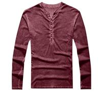 Chemise Homme Grande Taille Pyjama Veste Polo Manches Longues Mao Bucheron Chemise T-Shirts Medieval Oversize Teeshirt Tshirt Running Surchemise T-Shirt Manches Longues Homme Vin XL