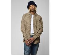 Chemise homme KAPORAL marron et bleue fleurie - Coupe regular - Manches longues - Col chemise L