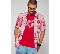 Chemise Homme KAPORAL - Rouge Imprimé Fleurie - Manches Courtes Loose XXXL
